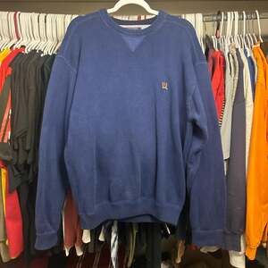 Vintage 90s Tommy Hilfiger Navy Blue Knitted Sweater, Large — Crewneck Pullover